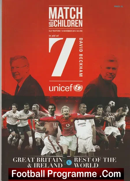 Great Britain & Ireland v Rest Of The World 2015 Unicef Man Utd