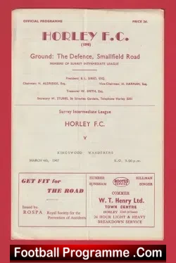 Horley v Kingswood Wanderers 1967 – Surrey Intermediate League