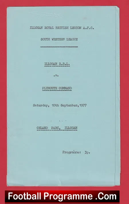 Illogan RBL v Plymouth Command 1977 – South Western League