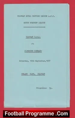 Illogan RBL v Plymouth Command 1977 – South Western League