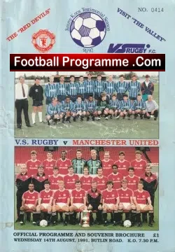Jimmy Knox Testimonial Benefit Rugby Town 1991 - Multi SIGNED - signed programme
