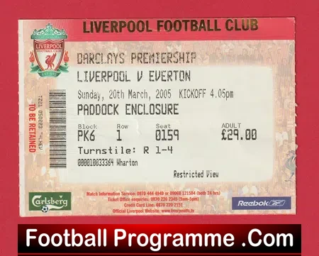 Liverpool v Everton 2005 – Football Ticket