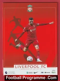 Liverpool v Manchester United 2022 - football programme