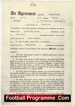 Manchester United Duncan Edwards Busby Babe Football Contract 1955