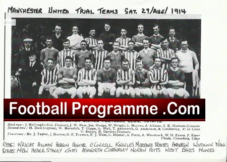 Manchester United Football Club Team Squad Picture 1914 – 1915