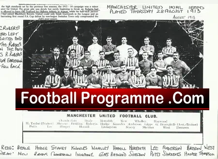 Manchester United Football Club Team Squad Picture 1913 – 1914