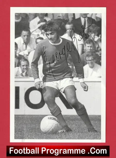 Manchester United George Best Autograph SIGNED Pic Business Card