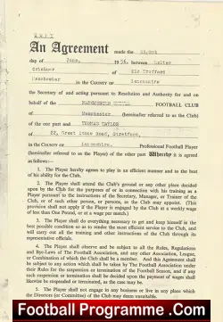 Manchester United Tommy Taylor Busby Babe Football Contract 1956