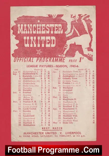 Manchester United v Blackpool 1946 – Man Utd 1940’s