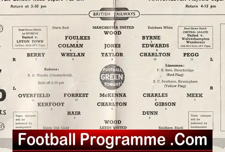 Manchester United v Leeds United 1956 - Man Utd