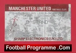 Manchester United v Tottenham 1987 – Football Ticket