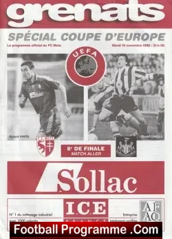 Metz v Newcastle United 1996 – UEFA Cup – France