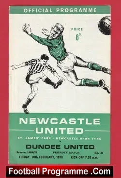 Newcastle United v Dundee United 1969 – Fairs Cup Match
