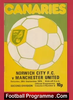 Norwich City v Manchester United 1975 – 2nd Division Season