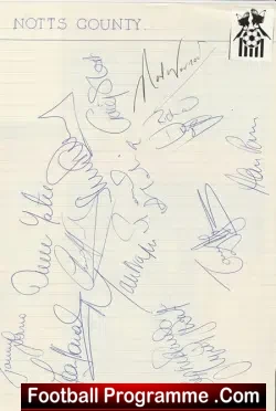 Notts County Multi Autographed SIGNED Sheet 1991