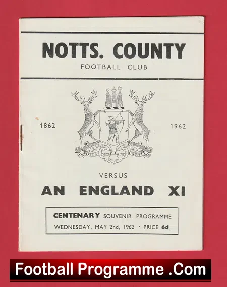 Notts County v England 1962 – Friendly Match