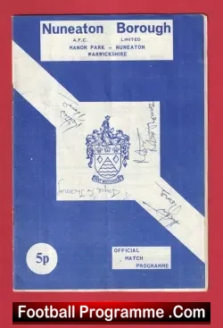 Nuneaton Borough v Weymouth 1972 – Multi Autographed SIGNED