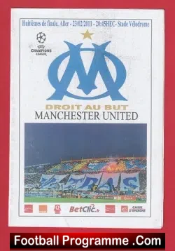 Olympique Marseille v Manchester United 2011 - France Pirate - football programme