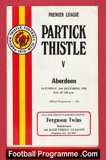 Partick Thistle v Aberdeen 1978 – Sir Alex Ferguson First Season