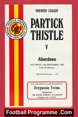 Partick Thistle v Aberdeen 1978 – Sir Alex Ferguson First Season