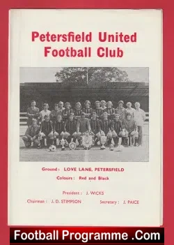 Petersfield United v Whitchurch United 1978 - football programme