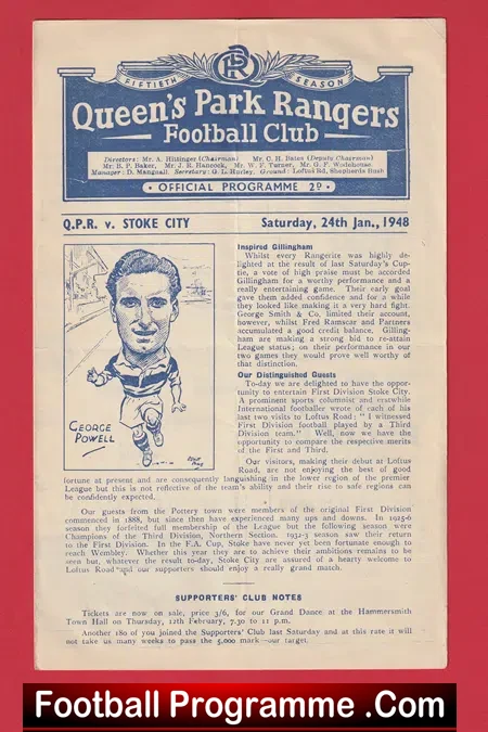 Queens Park Rangers v Stoke City 1948 – 1940s