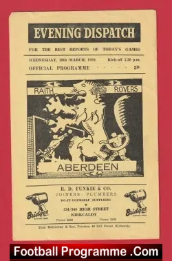 Raith Rovers v Aberdeen 1959 – Scotland