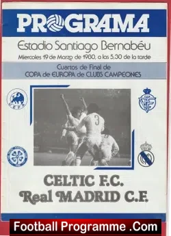 Real Madrid v Glasgow Celtic 1980 - European Cup Spain - football programme