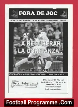 Real Madrid v Manchester United 2008 - Pirate - football programme