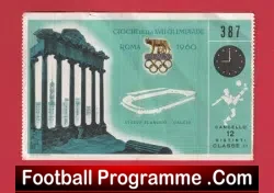 Rome Olympic Football Ticket 1960