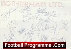 Rotherham United Football Club Multi Autographed SIGNED Sheet 90 - football programme