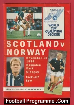 Scotland v Norway 1989 - football programme