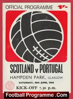 Scotland v Portugal 1966 - Hampden Park Glasgow - football programme