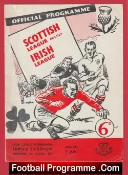 Scottish League v Irish League 1957 - at Ibrox Glasgow - football programme