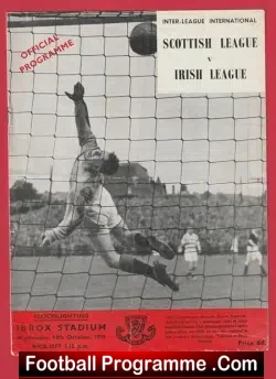Scottish League v Irish League 1959 - at Ibrox Glasgow - football programme