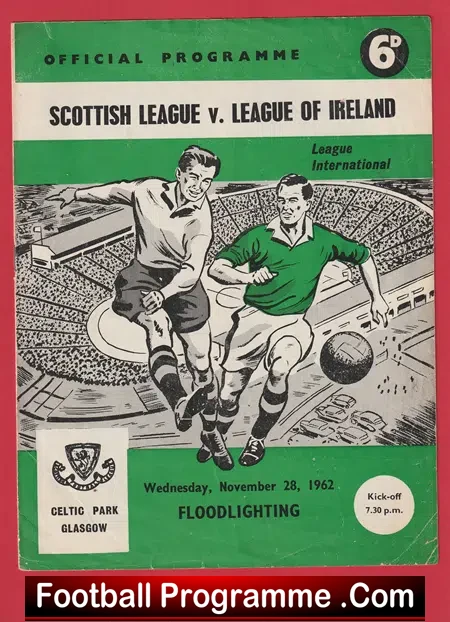Scottish League v League Of Ireland 1962 - at Glasgow Celtic