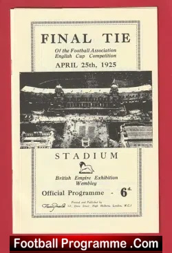 Sheffield United v Cardiff City 1925 - FA Cup Final at Wembley - football programme