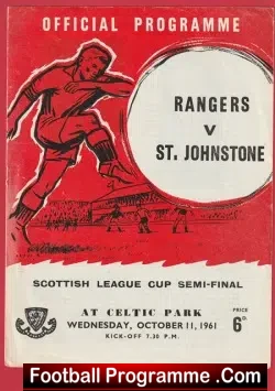 St Johnstone v Glasgow Rangers 1961 League Cup Semi Final FERGIE