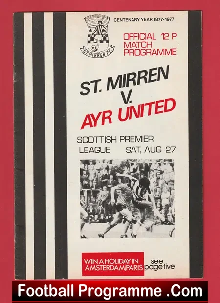 St Mirren v Ayr United 1977 – Sir Alex Ferguson Manager