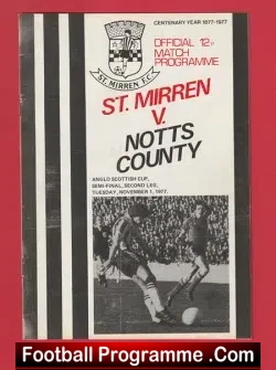 St Mirren v Notts County 1977 – Anglo Cup Semi Final + Fergie