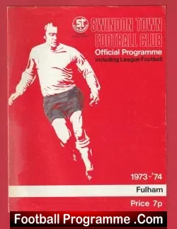 Swindon Town v Fulham 1973 - football programme