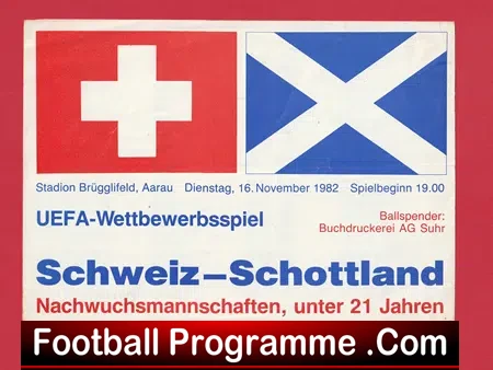 Switzerland v Scotland 1982 – European Under 21 Championship