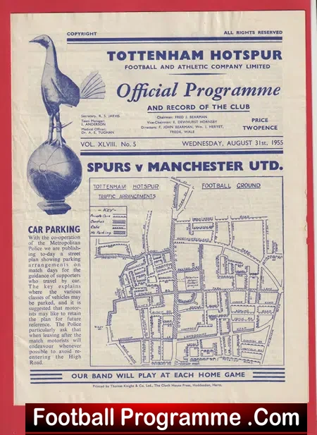 Tottenham Hotspur v Manchester United 1955