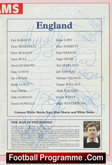 Wales v England 1991 - Multi Autographed SIGNED