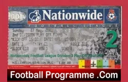 Walsall v Reading 2001 – 2nd Division Playoff Final Ticket