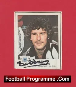 West Bromwich Albion Bryan Robson Autograph SIGNED Card - Man U - football programme