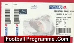 Wrexham v Port Vale 2013 – Play Off Final Ticket Wembley