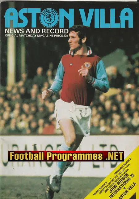 John Robson Testimonial Benefit Match Aston Villa 1978