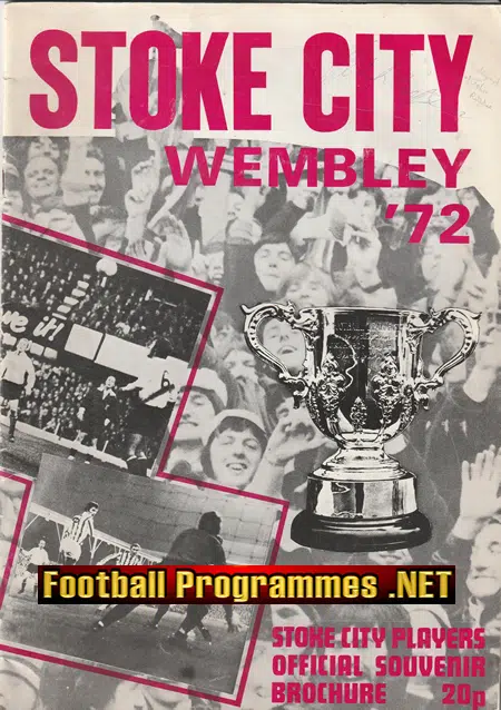 Stoke City Football Club Official Souvenir Brochure 1972 SIGNED