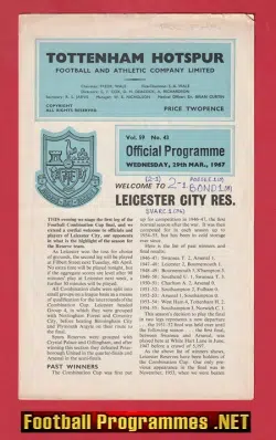 Tottenham Hotspur v Leicester City 1967 Reserves Match Cup Final